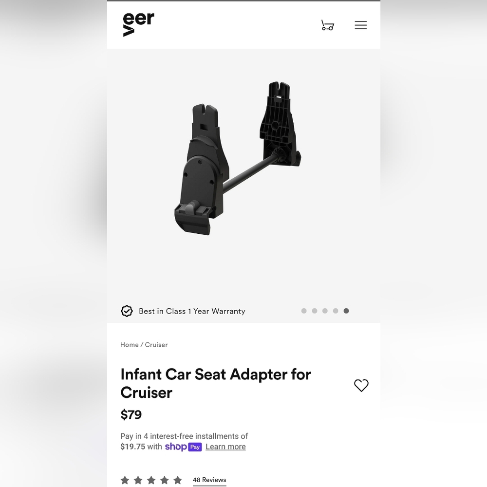 Veer Infant Car Seat Adapter for Cruiser- Nuna/Cybex/Clek/Britex/Maxi-Cozi